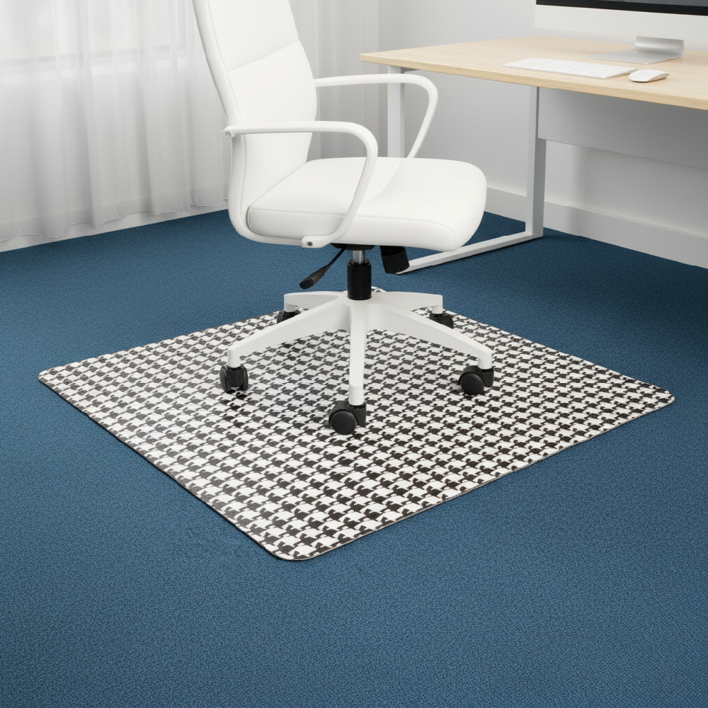 Houndstooth Office Chair Mat for Carpet