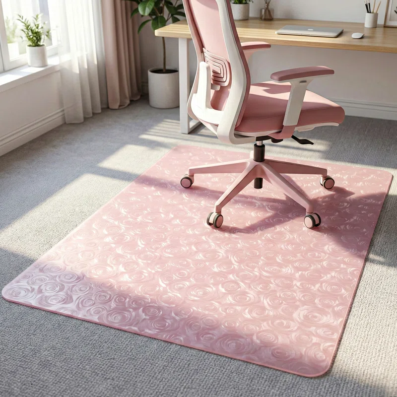 Rose Pattern Chair Mat-Pink